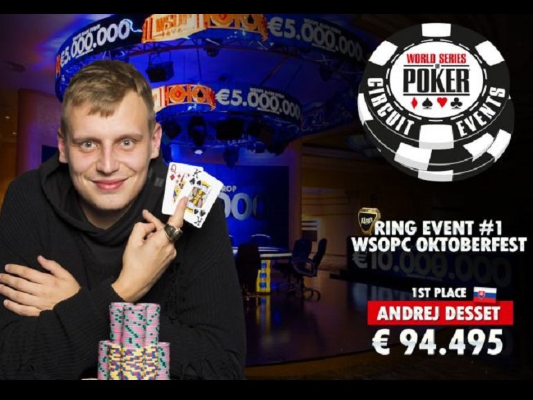 Andrej Desset wins 2017 WSOPC Oktoberfest